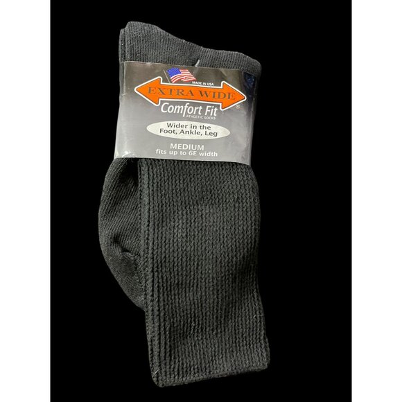 Comfort Fit EXTRA WIDE Athletic Crew Sports Socks Size Medium Fits up to 6E Widt - Picture 1 of 2